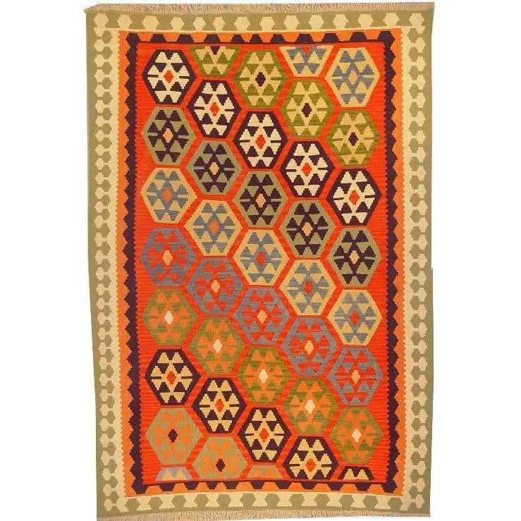 One Of The Kind Ardabil Persian Kilim 8'10" x 5'10"